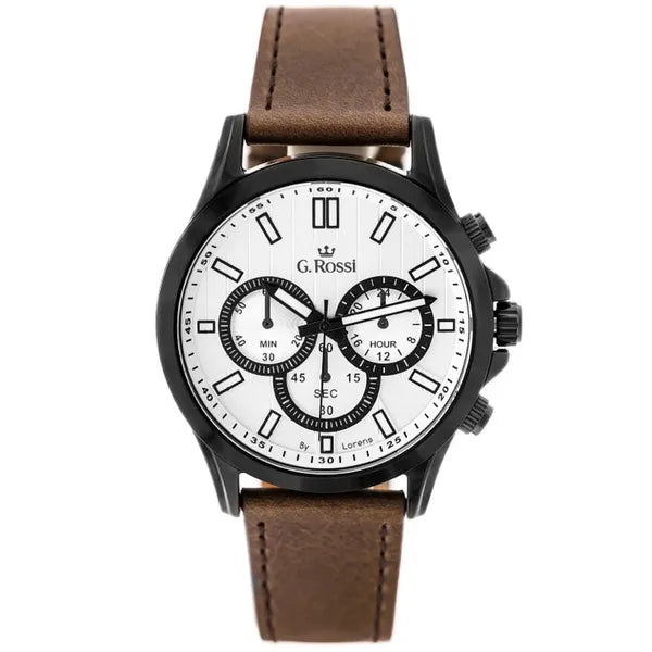 Férfi karóra G. Rossi Choopard ZG083, kvarc, bőr szíj, 44 mm, dobozzal