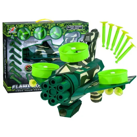 Blaster játék pisztoly 37 cm, gumilövedék + 3 repülő korong