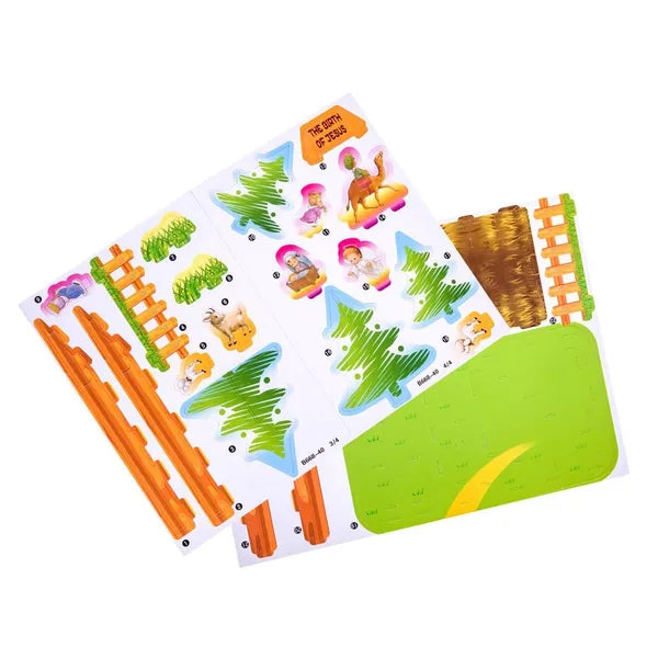 3D karácsonyi betlehemi istálló puzzle, 25 db, 19×11×12 cm