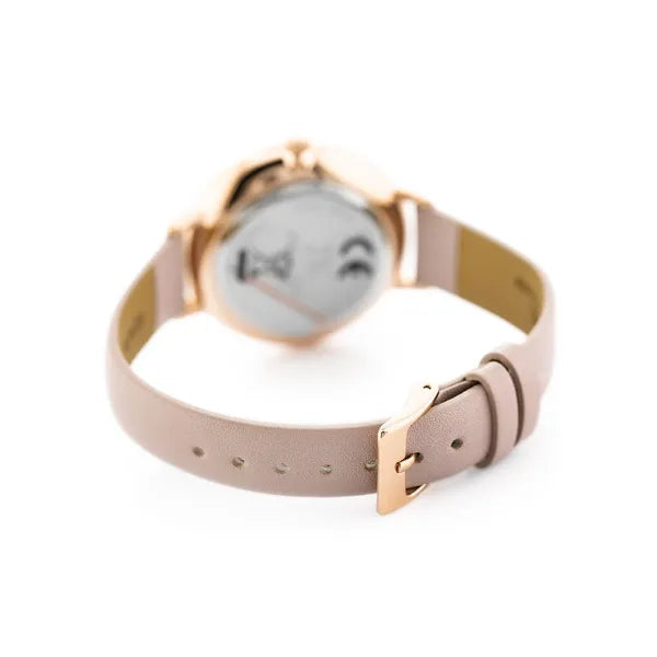 Női karóra rosegold számlappal, lila bőrszíjjal, Miyota kvarc, 36 mm