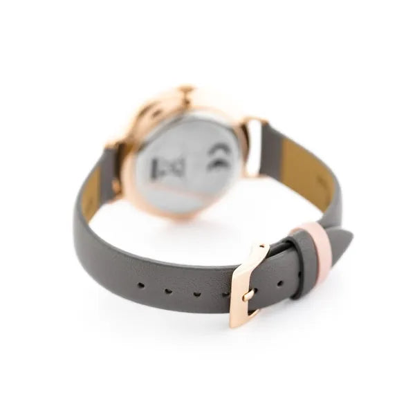 Jordan Kerr női karóra rosegold tok szürke bőr szíj 33 mm WR30