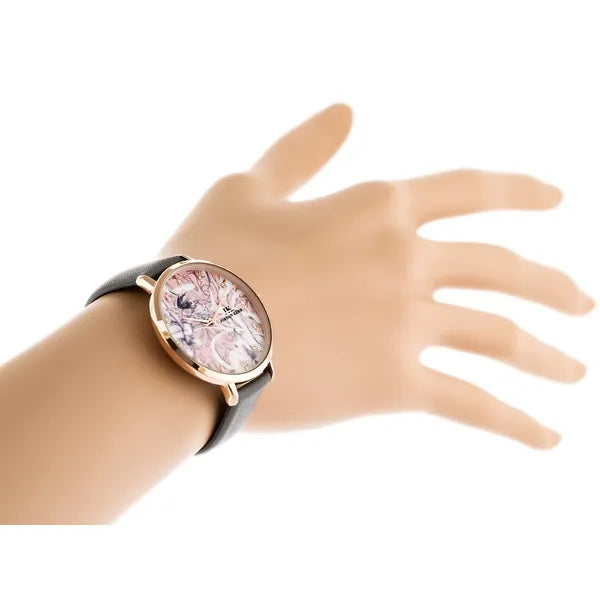 Jordan Kerr női karóra rosegold tok szürke bőr szíj 33 mm WR30