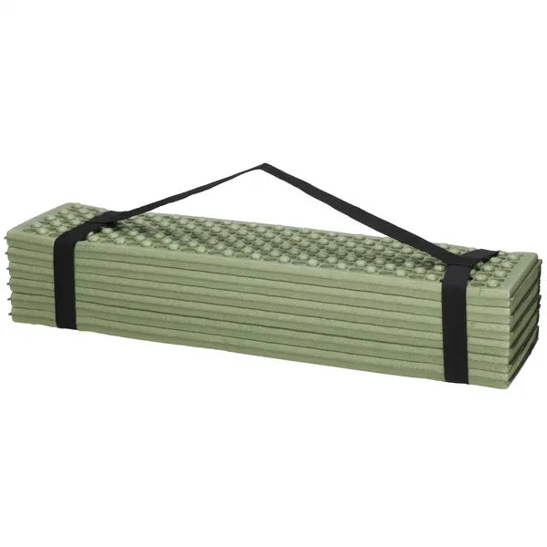 Összehajtható kemping alvó matrac XPE habból 182×60×1,5 cm zöld/szürke
