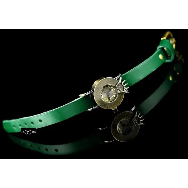 Női quartz karóra zöld bőrszíjjal, 24 mm tok, Retro Punk 28