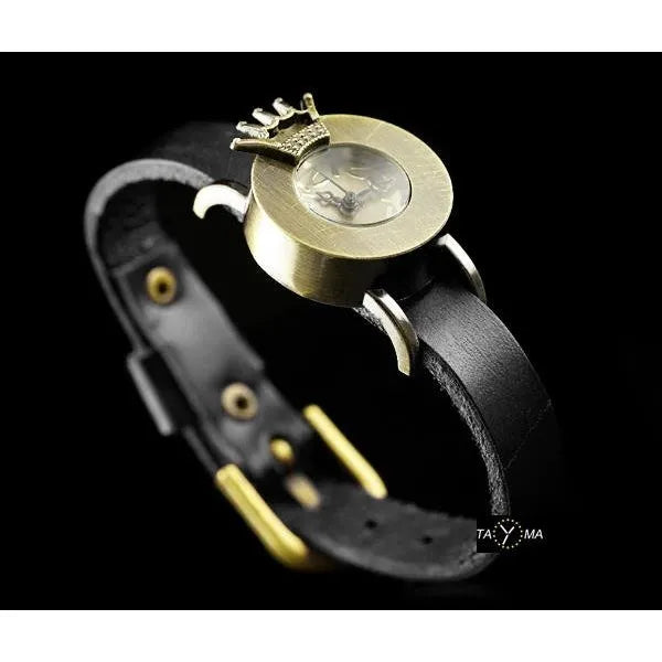 Retro Punk 28 női karóra – fekete bőrszíj, 24 mm tok, quartz