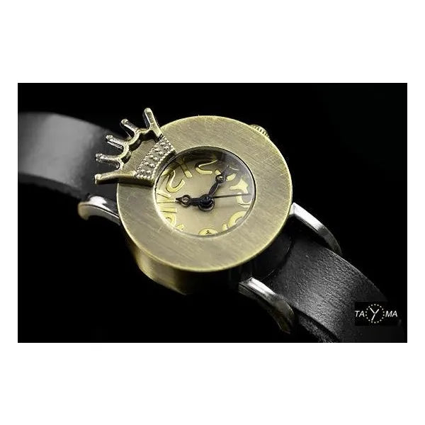 Retro Punk 28 női karóra – fekete bőrszíj, 24 mm tok, quartz
