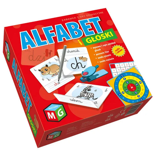 Betű- és hangtanító játék 44 kétoldalas tábla + tollak, 3-6 év