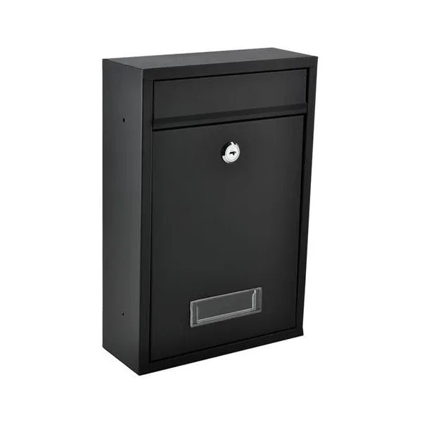 S6237 fekete, galvanizált acél postaláda újságtartóval 32×22×9 cm