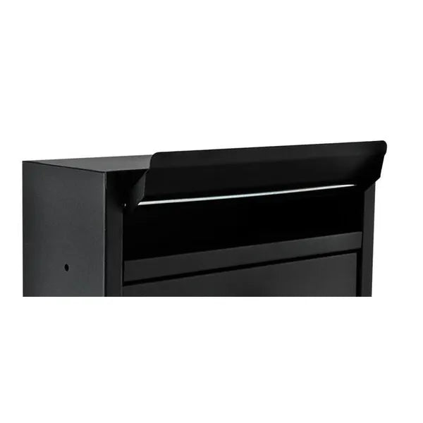 S6237 fekete, galvanizált acél postaláda újságtartóval 32×22×9 cm