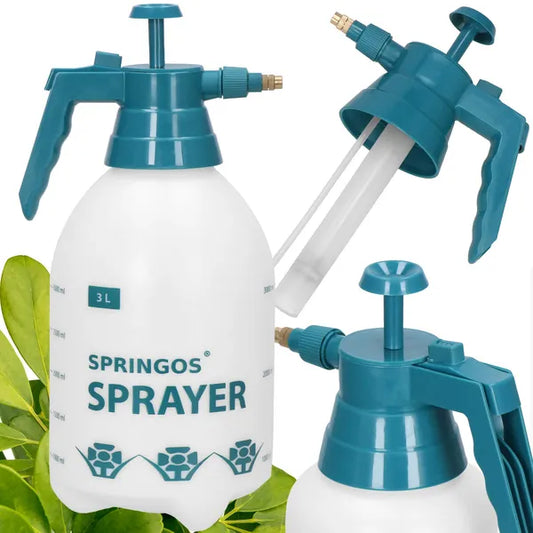 Kézi pumpás kerti permetező, 3 l, fehér/sötétzöld, műanyag