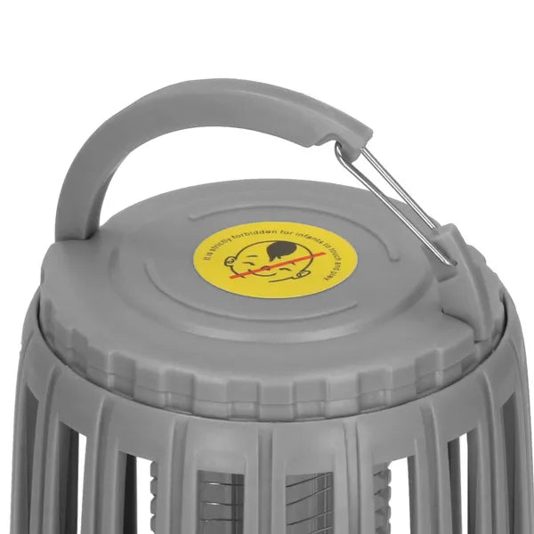 Akkumulátoros IPX4 rovarirtó és kempinglámpa, USB, 600 V, 13 cm