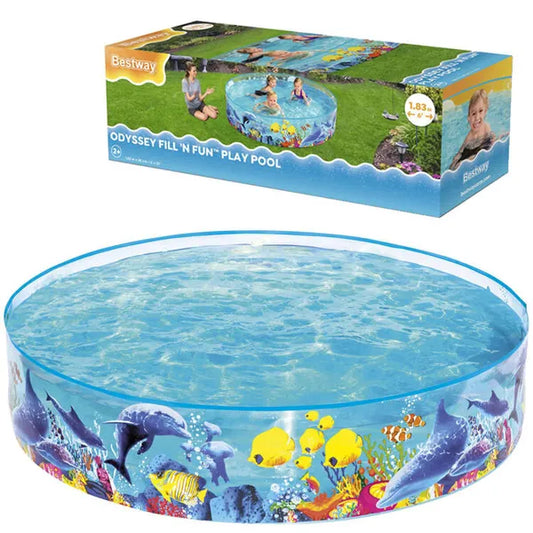 Gyermek felfújódó peremű medence, 183×38 cm, 946 l – Bestway 55030