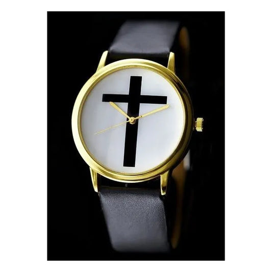 Női kvarc karóra, aranytok, fekete szövetszíj, 38 mm, WR30