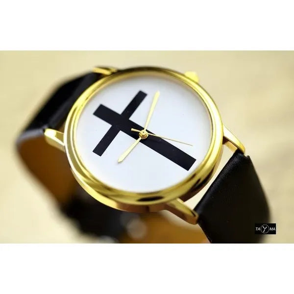 Női kvarc karóra, aranytok, fekete szövetszíj, 38 mm, WR30