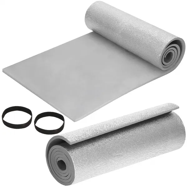 Összehajtható szürke PE hab kemping matrac alumínium fóliával 180x50 cm