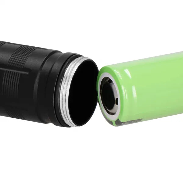Teleszkópos zoom LED zseblámpa 5000 mAh, USB-C powerbank, fekete alumínium
