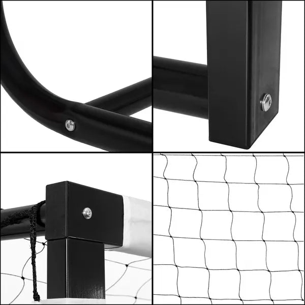 Futballkapu 3x2 m, acél vázzal, fekete hálóval, CE tanúsítvánnyal
