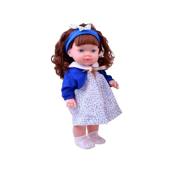 Interaktív baba hosszú hajjal és hangokkal - 37 cm