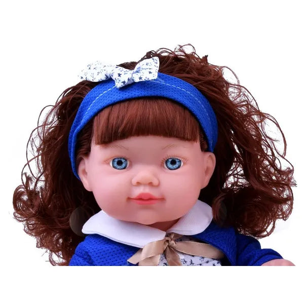 Interaktív baba hosszú hajjal és hangokkal - 37 cm