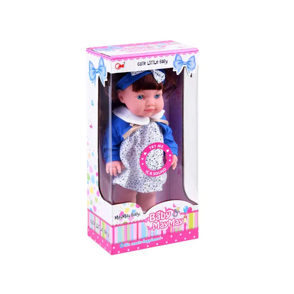 Interaktív baba hosszú hajjal és hangokkal - 37 cm