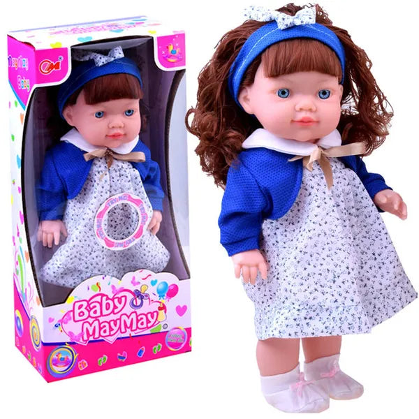 Interaktív baba hosszú hajjal és hangokkal - 37 cm