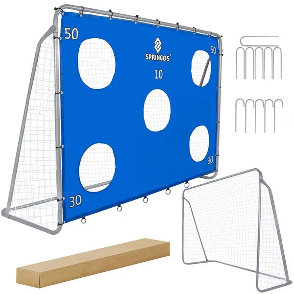 Springos focikapu 240×170 cm acél váz, céltáblás gyakorló matraccal