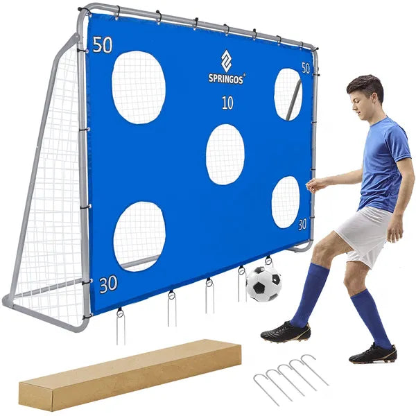 Springos focikapu 240×170 cm acél váz, céltáblás gyakorló matraccal
