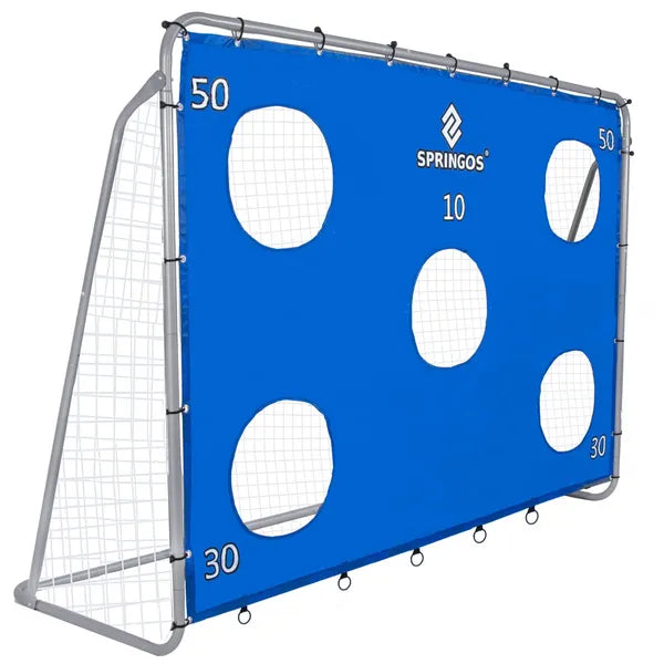 Springos focikapu 240×170 cm acél váz, céltáblás gyakorló matraccal
