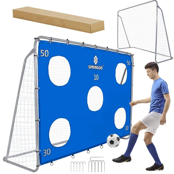 Springos focikapu 240×170 cm acél váz, céltáblás gyakorló matraccal
