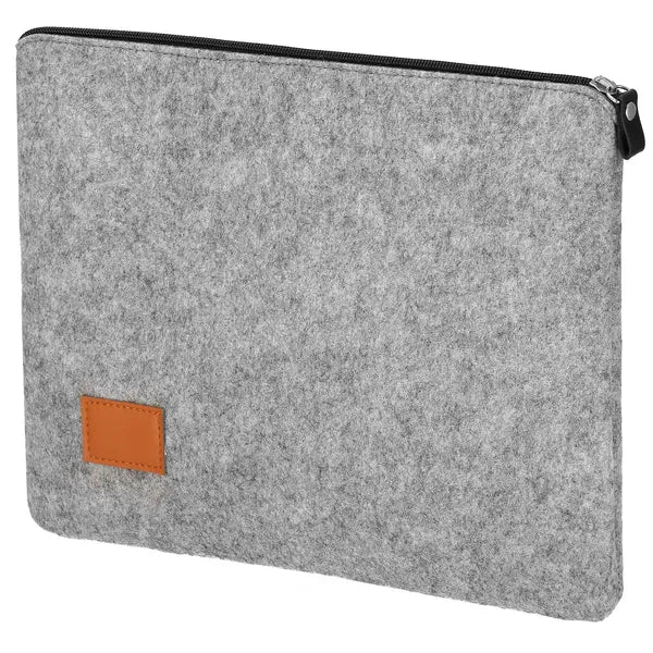 Filc laptop tok cipzárral és külső zsebbel, szürke, 34×26,5 cm