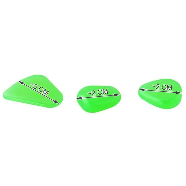 Világító kavicsok 100 db-os készlet, fluoreszkáló zöld, 2-3 cm