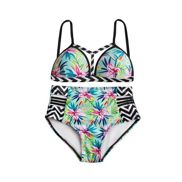 Női magas derekú push-up bikini szett, S méret (82% poliészter)