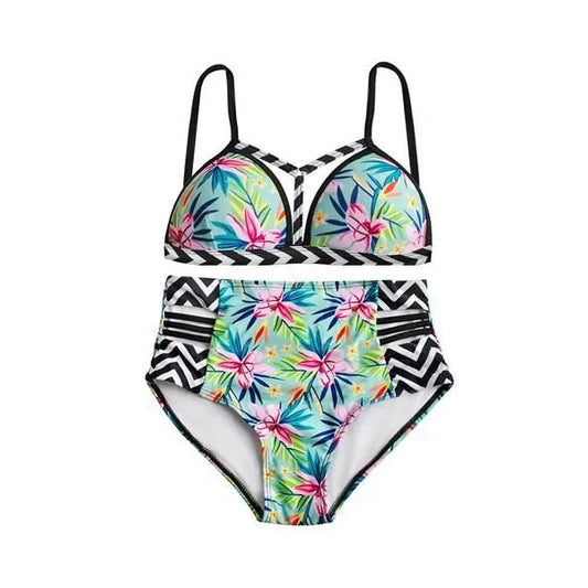 Női magas derekú push-up bikini szett, S méret (82% poliészter)