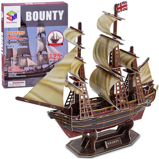 Bounty brit 3D karton hajómakett, 125 db, 45,8×15,2×41,4 cm