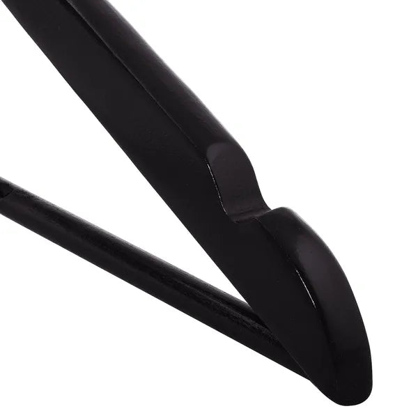 Fekete lakkozott fa vállfa szett, 3 db, 43 cm széles