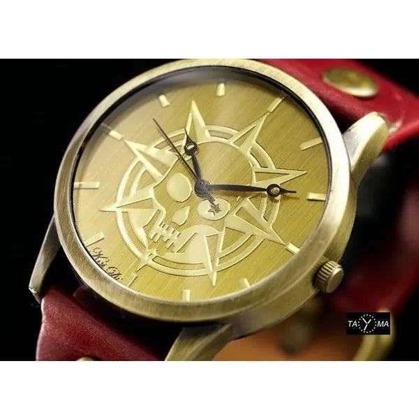 Női karóra Retro Punk 32, 38 mm, piros szövet szíj, quartz, WR30