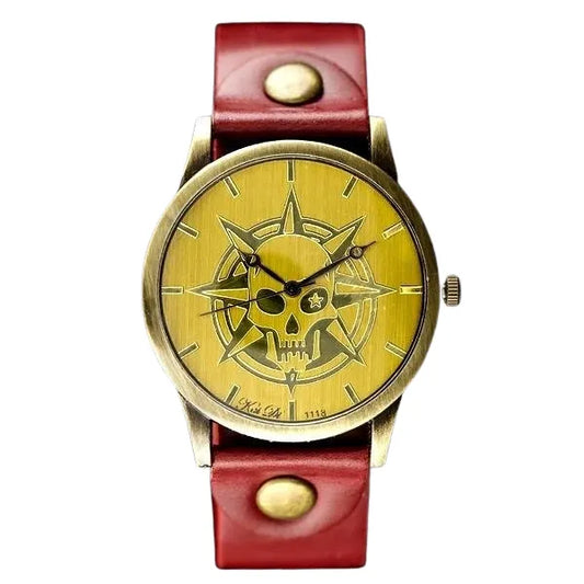 Női karóra Retro Punk 32, 38 mm, piros szövet szíj, quartz, WR30