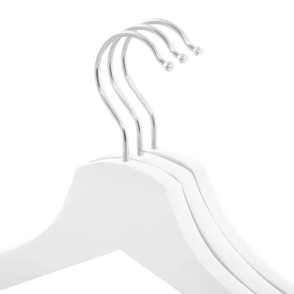 Springos fehér fa vállfa 3 db - 43 cm