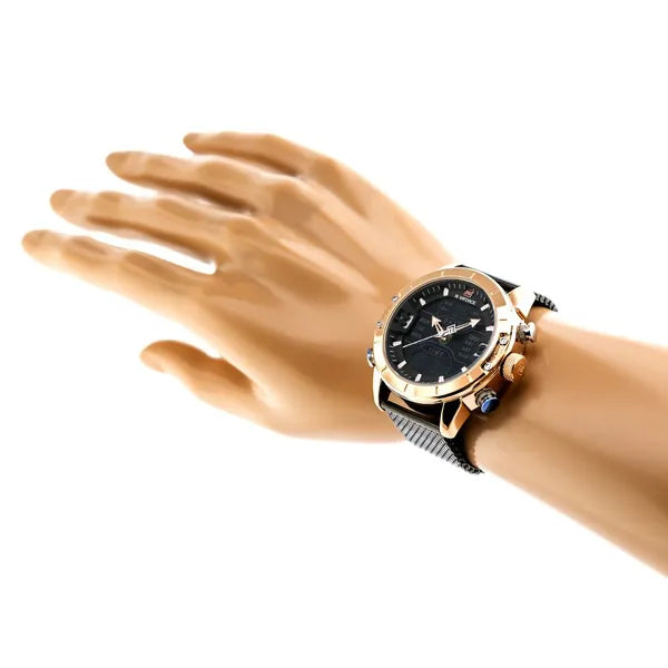 Naviforce férfi kvarc karóra 44 mm, fekete/rosegold, fémszíj, doboz