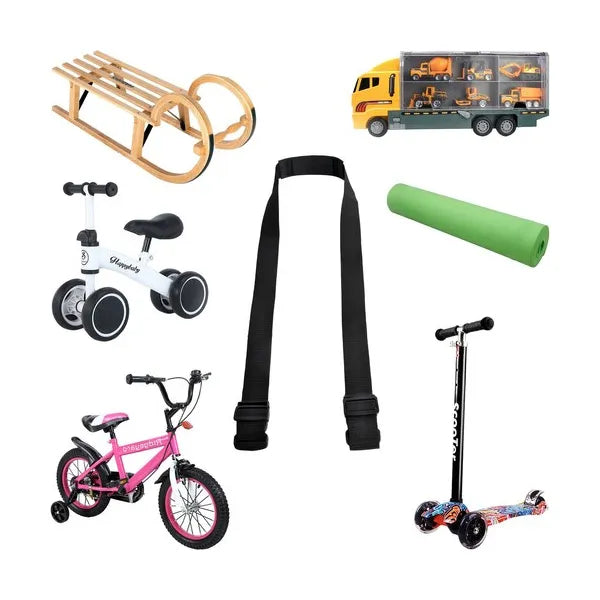 Futóbicikli/roller hordozószíj, állítható 135 cm, fekete, 25 kg