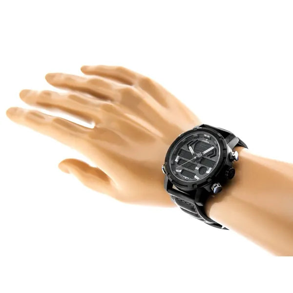 Naviforce NF9160 férfi kvarc karóra, fekete bőr szíj, WR30