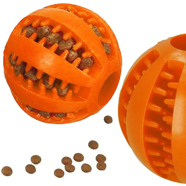 Narancssárga gumi kutya rágólabda jutalomfalatokhoz, 7 cm