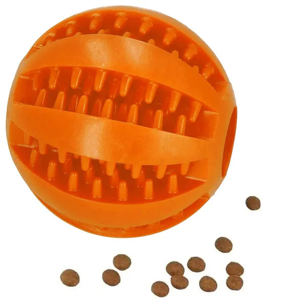 Narancssárga gumi kutya rágólabda jutalomfalatokhoz, 7 cm