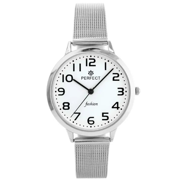 Perfect F102-2 női kvarc karóra, 36 mm, ezüst fém szíj