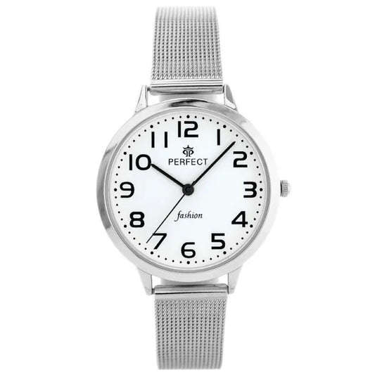 Perfect F102-2 női kvarc karóra, 36 mm, ezüst fém szíj