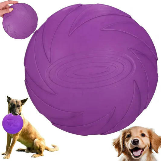 Lila gumiból készült kutyajáték frizbi-etetőtál 18 cm