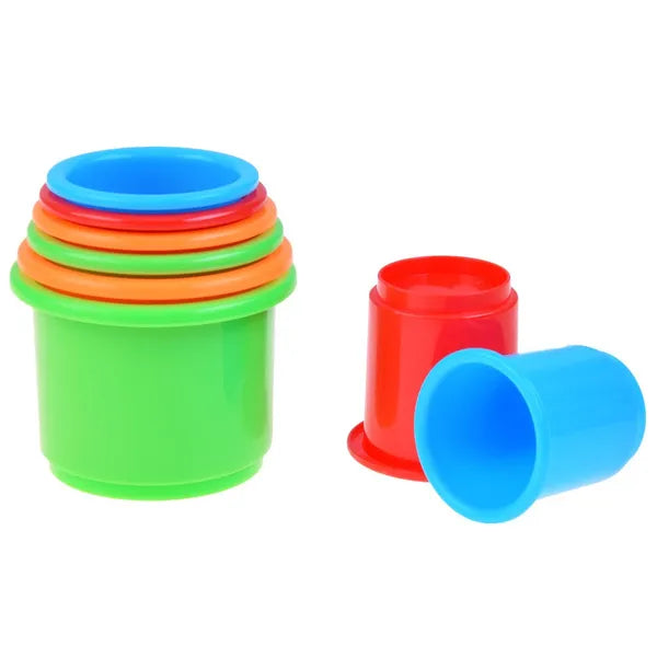 8 darabos színes műanyag toronypohár készlet, 6–10 cm