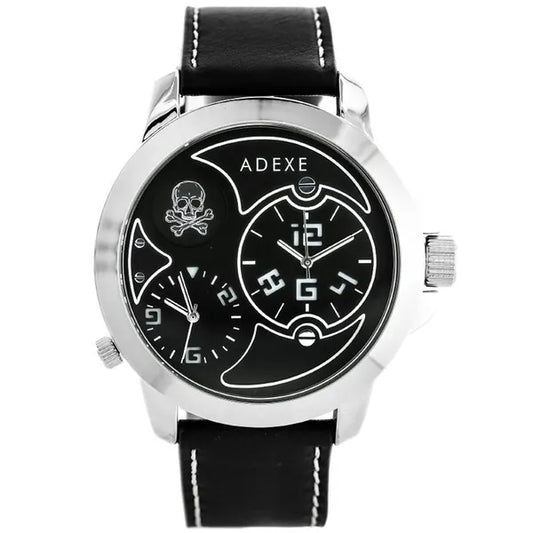 Adexe férfi kvarc karóra 42mm, fekete számlap, fekete textil szíj