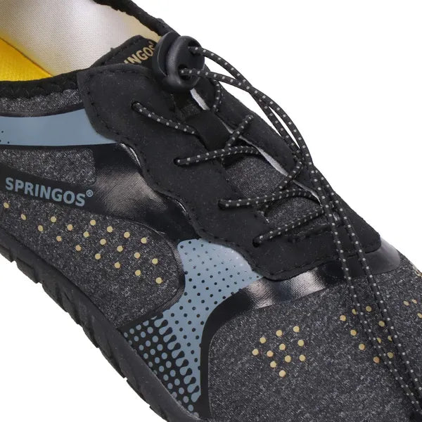 Férfi vízicipő 43-as, lélegző textil és gumitalp, fekete/grafit/sárga
