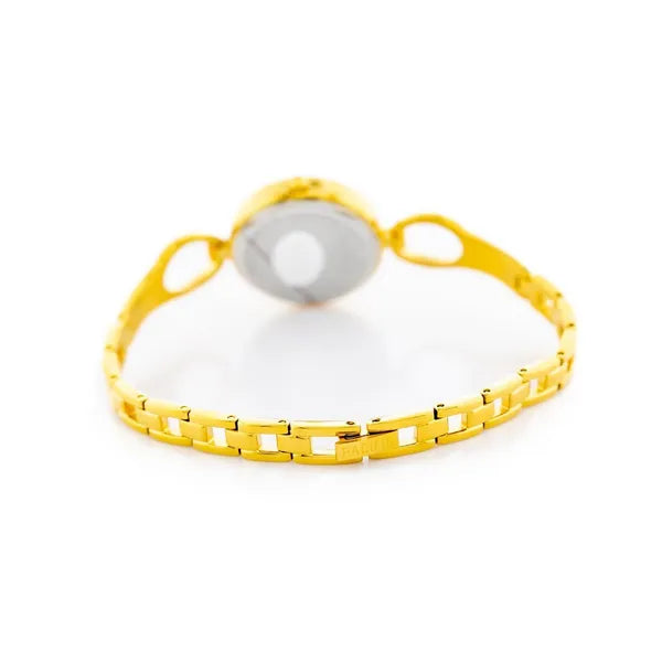 Női arany kvarc karóra fém szíjjal, 27×32 mm, WR30